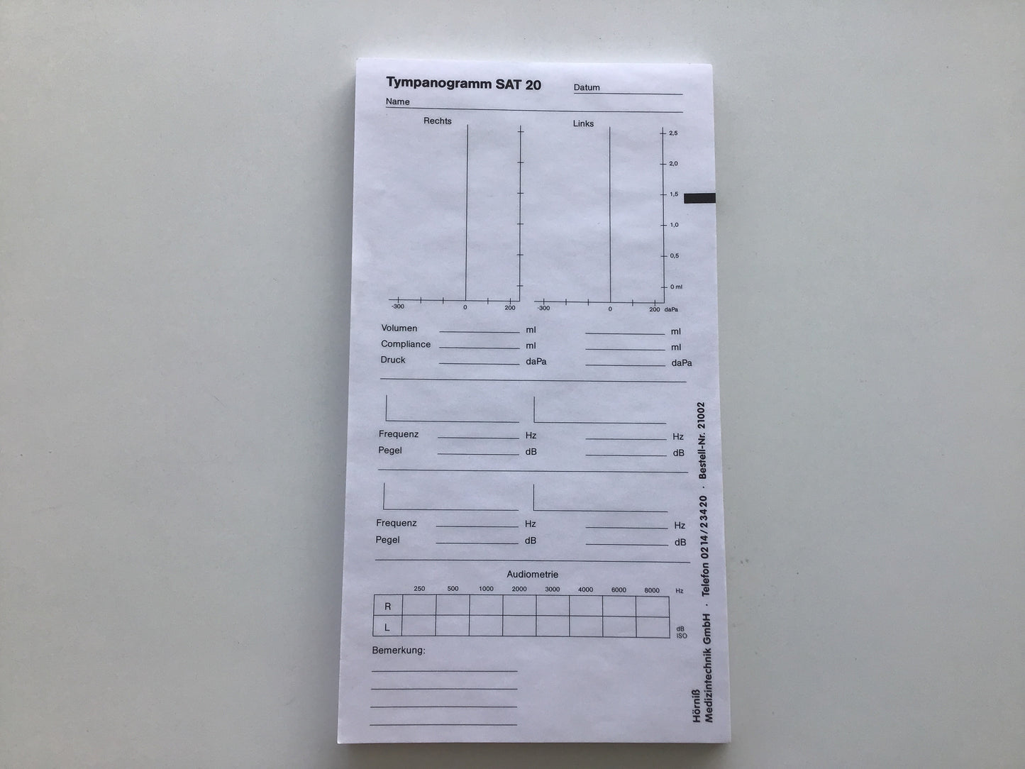 Formatblatt SAT 20 Block