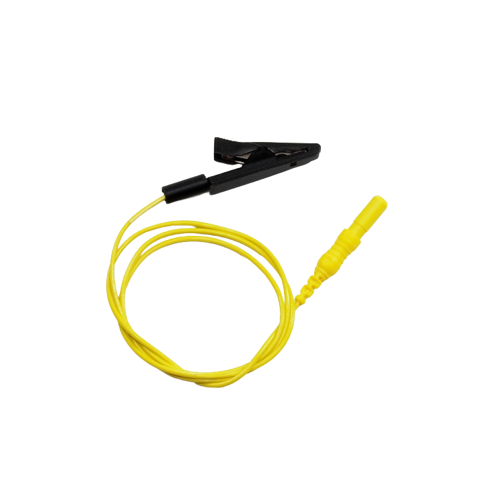 Sanibel electrode cable with crocodile clips, 50cm, yellow