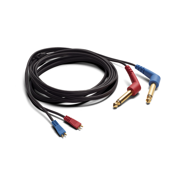IP30 cable for insert earphones 6.3mm jack, mono, angled plug, 2m