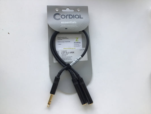 Kabel/Audio/6,3mm Klinken-Y-Kabel/stereo/vergoldet