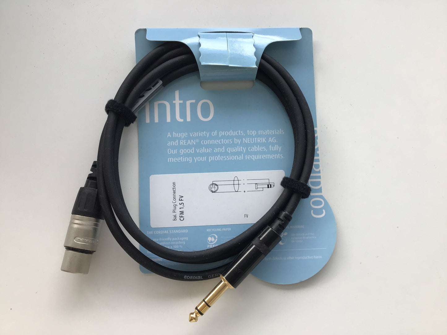 Adapterleitung XLR weiblich auf 6,3mmm Klinke Stereo, 1,5m