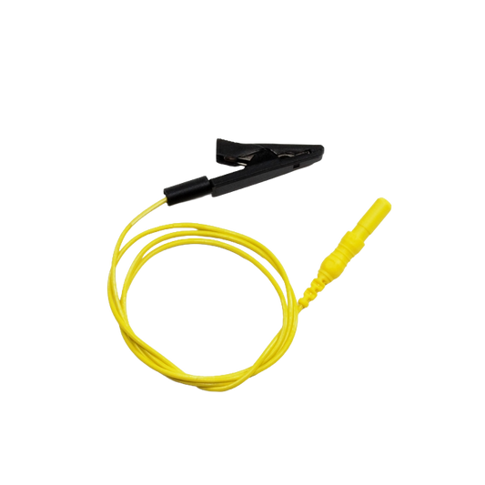Sanibel electrode cable with crocodile clips, 50cm, yellow