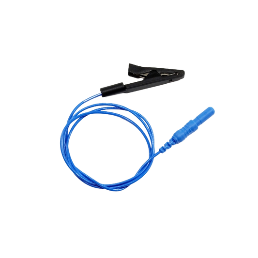 Sanibel electrode cable with crocodile clips, 50cm, blue