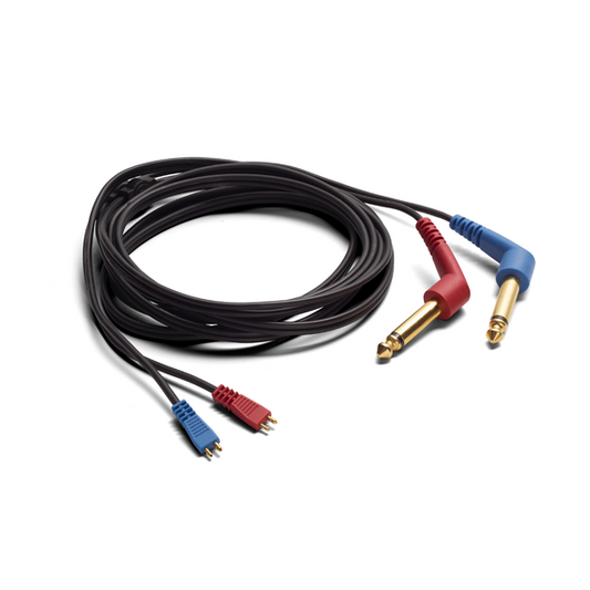 IP30 cable for insert earphones 6.3mm jack, mono, angled plug, 2m